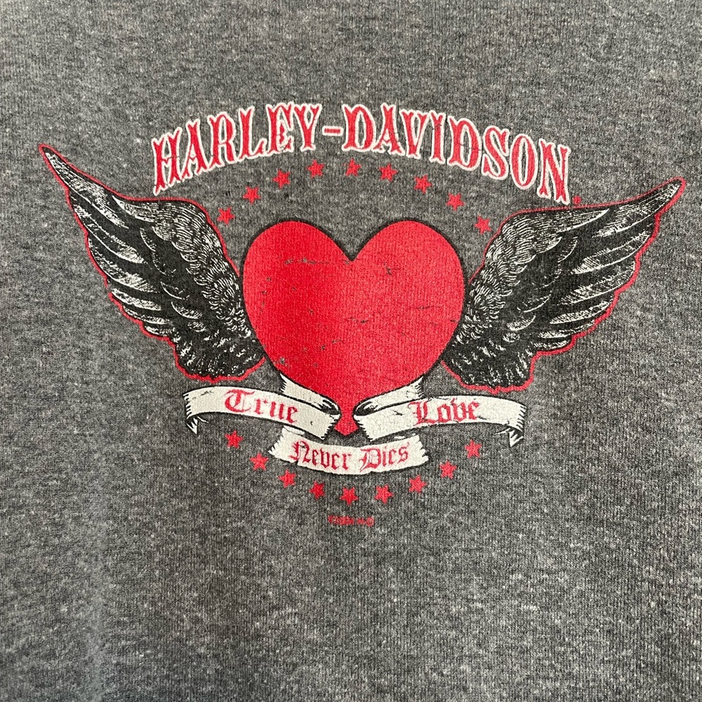 Heather, gray and black ladies Harley Davidson T-shirt from Aruba